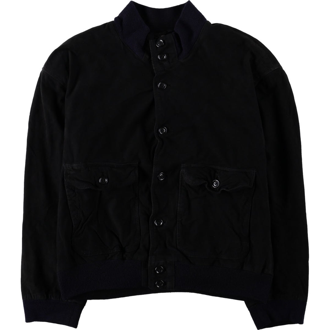 Balster Jacket, Suede Leather Blouson, Men's Size L Genuine Leather Suede Leather black type Vintage Second Hand