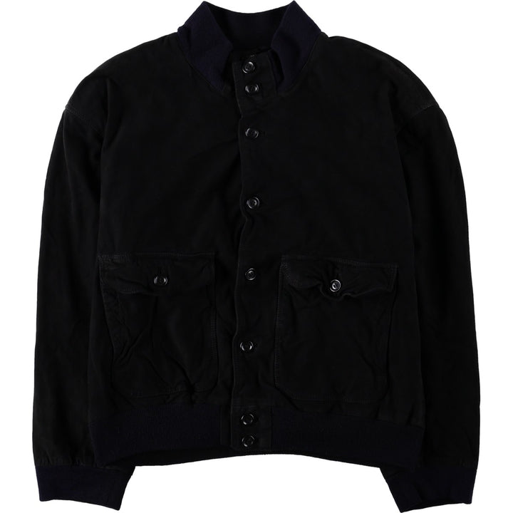 Balster Jacket, Suede Leather Blouson, Men's Size L Genuine Leather Suede Leather black type Vintage Second Hand