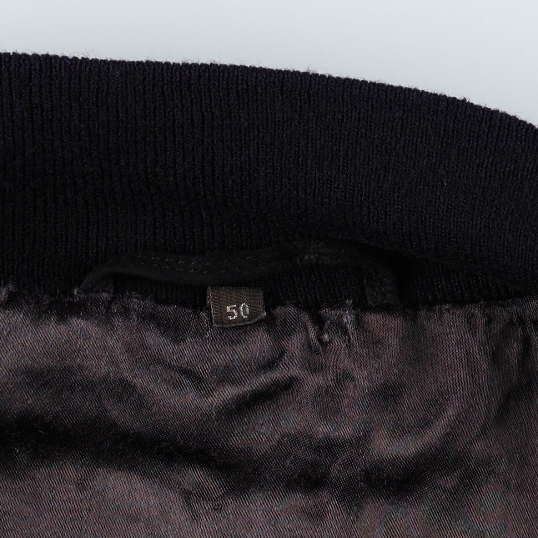 Balster Jacket, Suede Leather Blouson, Men's Size L Genuine Leather Suede Leather black type Vintage Second Hand