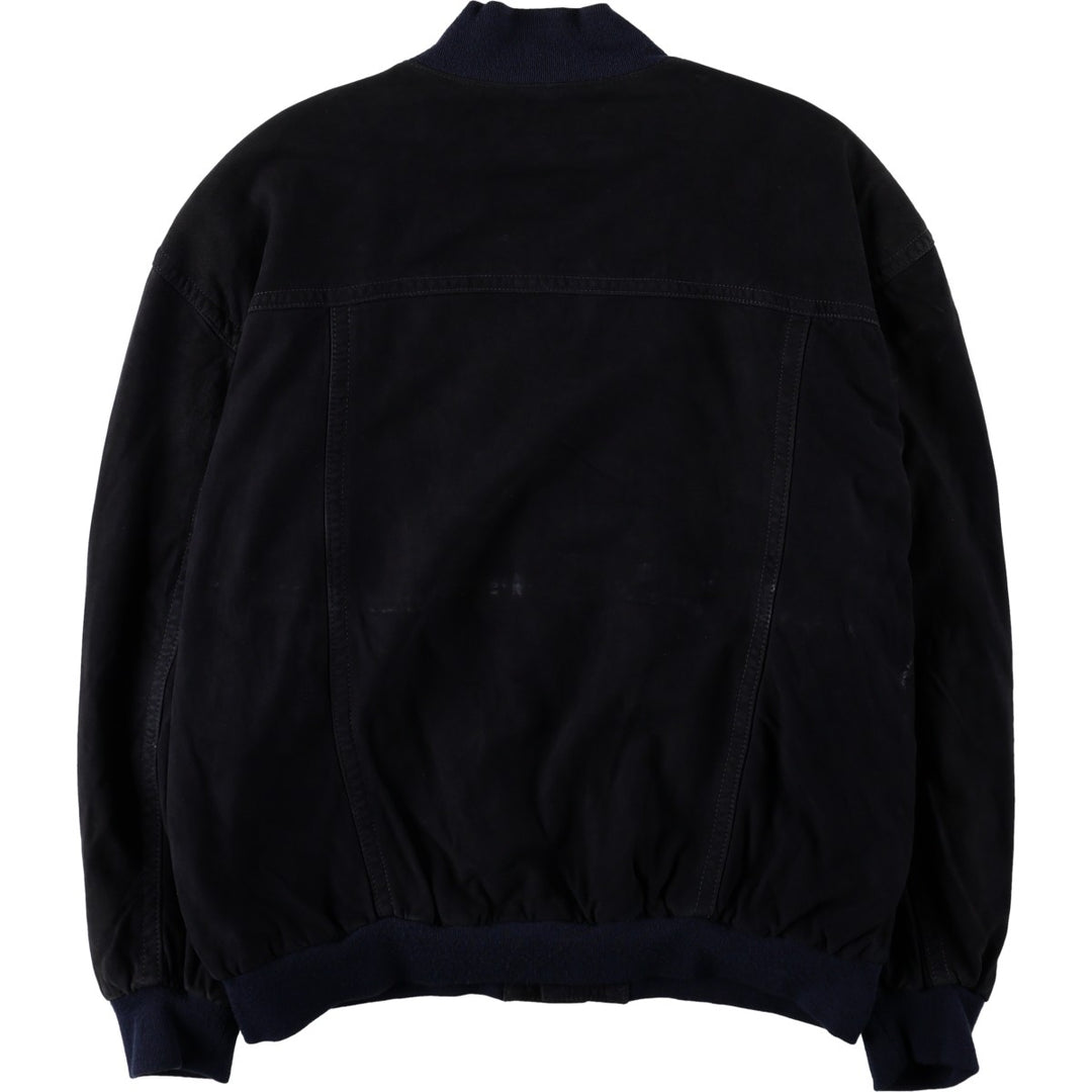 Suede leather blouson, men's size XXL Genuine Leather Suede Leather navy blue type Vintage Second Hand