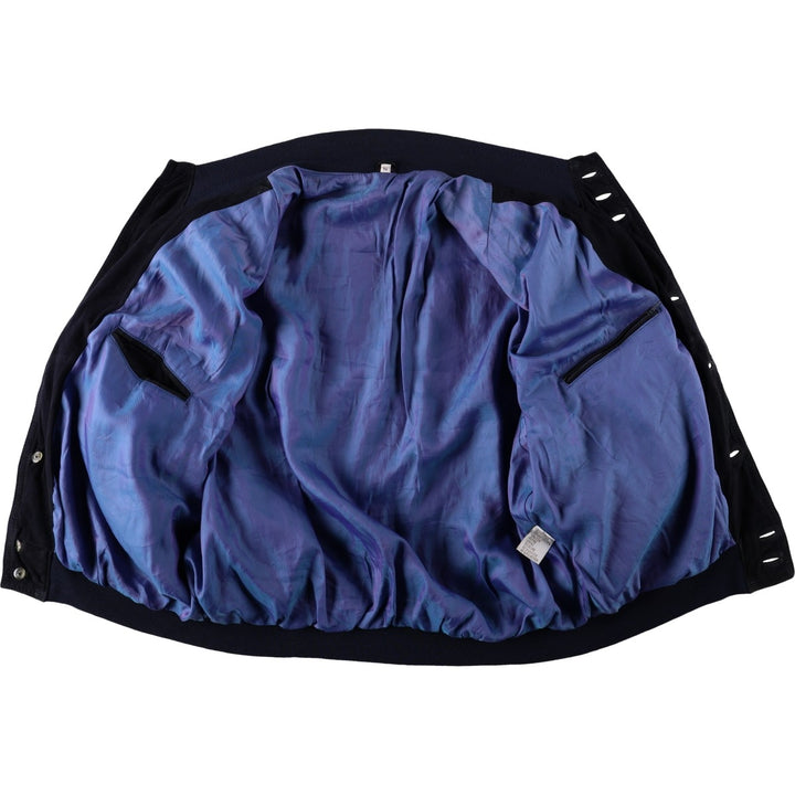 Suede leather blouson, men's size XXL Genuine Leather Suede Leather navy blue type Vintage Second Hand