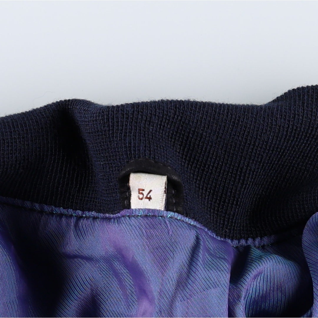 Suede leather blouson, men's size XXL Genuine Leather Suede Leather navy blue type Vintage Second Hand