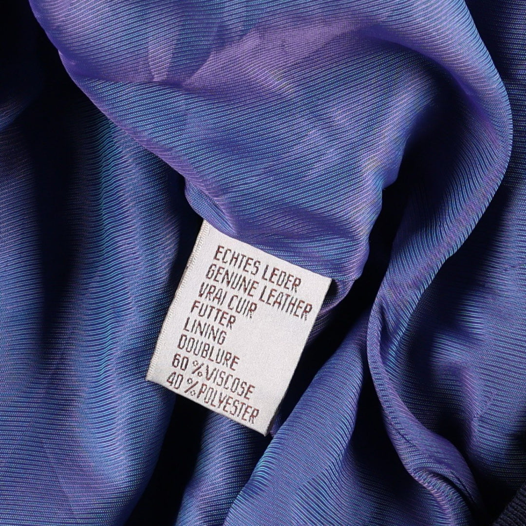 Suede leather blouson, men's size XXL Genuine Leather Suede Leather navy blue type Vintage Second Hand