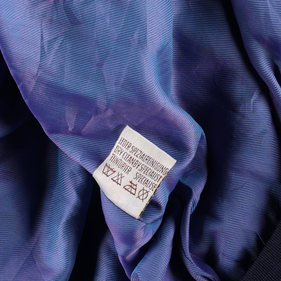 Suede leather blouson, men's size XXL Genuine Leather Suede Leather navy blue type Vintage Second Hand