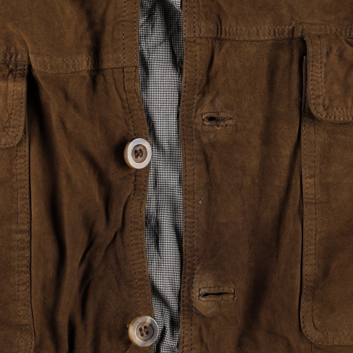 GILBERTO Valstar Jacket Suede Leather Blouson Men's XL equivalent Genuine Leather Suede Leather brown type Vintage Second Hand
