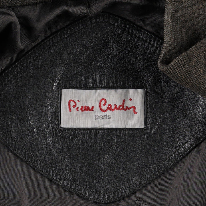 Pierre Cardin Valstar Jacket Suede Leather Blouson Men's Size L (approx.) Genuine Leather Goatskin Charcoal Vintage Second Hand