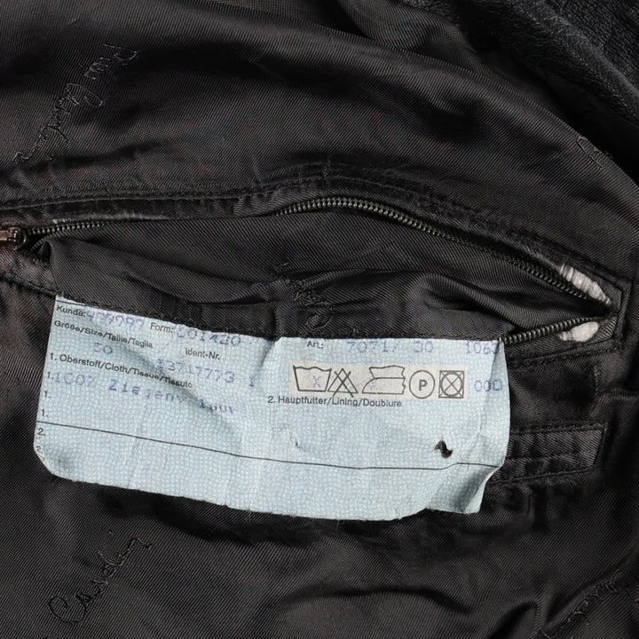 Pierre Cardin Valstar Jacket Suede Leather Blouson Men's Size L (approx.) Genuine Leather Goatskin Charcoal Vintage Second Hand