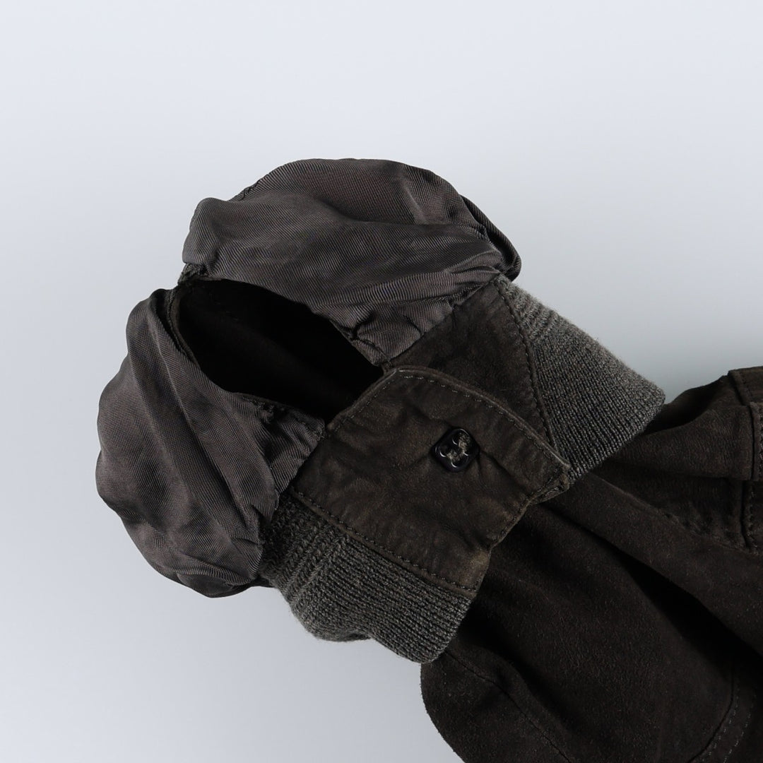 Pierre Cardin Valstar Jacket Suede Leather Blouson Men's Size L (approx.) Genuine Leather Goatskin Charcoal Vintage Second Hand