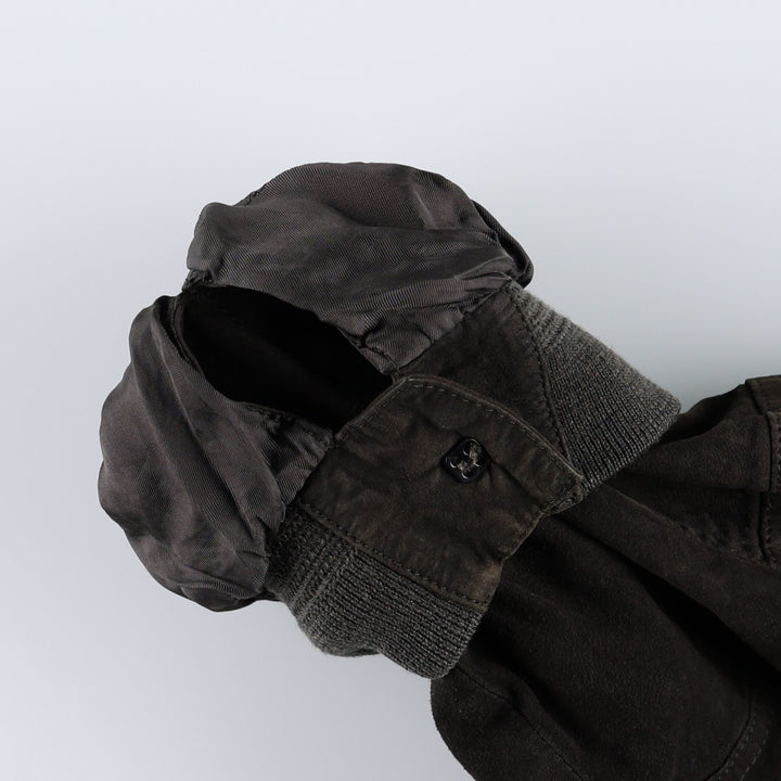 Pierre Cardin Valstar Jacket Suede Leather Blouson Men's Size L (approx.) Genuine Leather Goatskin Charcoal Vintage Second Hand