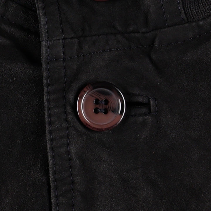Balster Jacket, Suede Leather Blouson, Men's Size L Genuine Leather Suede Leather black type Vintage Second Hand