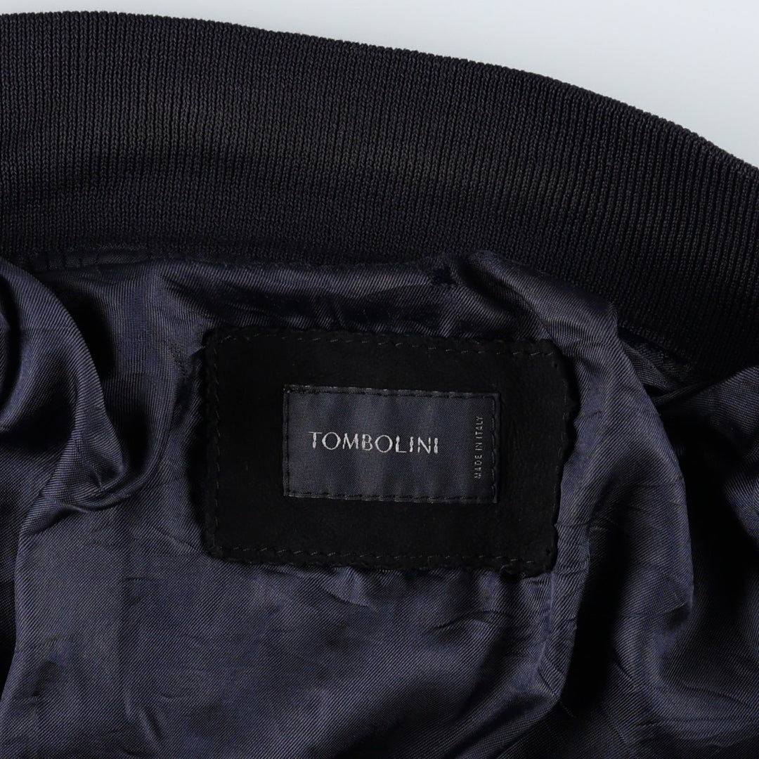 TOMBOLINI Valstar Jacket, Suede Leather Blouson, Made in Italy, Men's Size M (approx.) Genuine Leather Suede Leather black type Vintage Second Hand