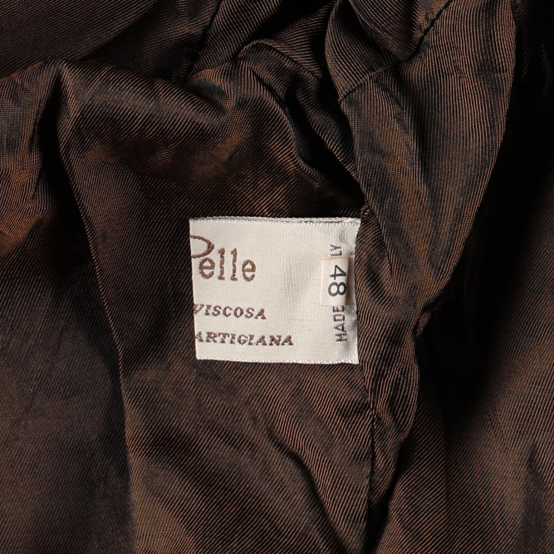 Balster Jacket, Suede Leather Blouson, Made in Italy, Men's XL Genuine Leather Suede Leather Khaki type brown Vintage Second Hand
