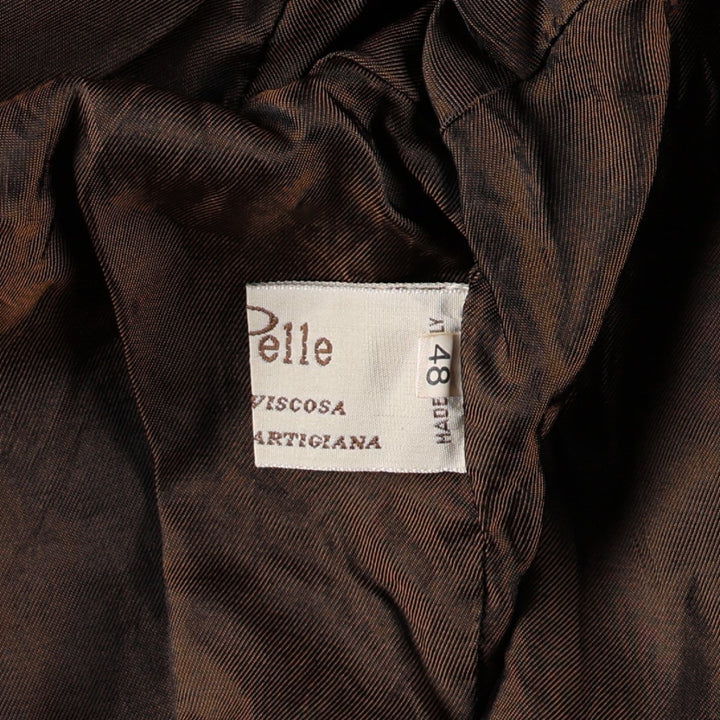 Balster Jacket, Suede Leather Blouson, Made in Italy, Men's XL Genuine Leather Suede Leather Khaki type brown Vintage Second Hand