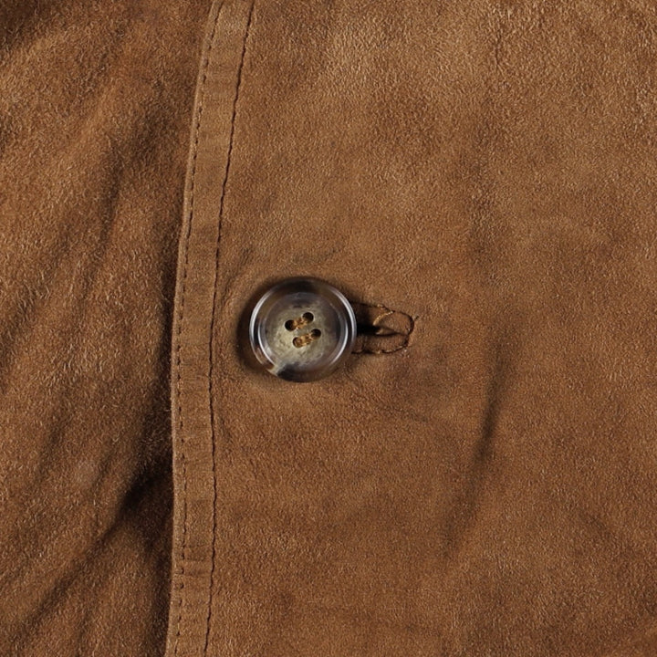 Balster Jacket, Suede Leather Blouson, Made in Italy, Men's XL Genuine Leather Suede Leather Khaki type brown Vintage Second Hand