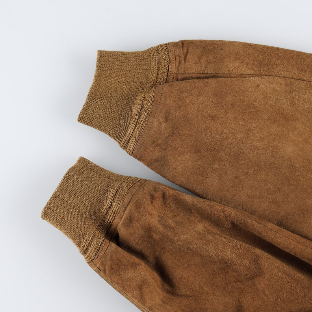 Balster Jacket, Suede Leather Blouson, Made in Italy, Men's XL Genuine Leather Suede Leather Khaki type brown Vintage Second Hand