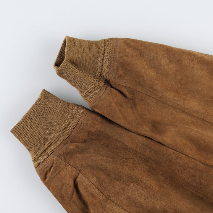 Balster Jacket, Suede Leather Blouson, Made in Italy, Men's XL Genuine Leather Suede Leather Khaki type brown Vintage Second Hand