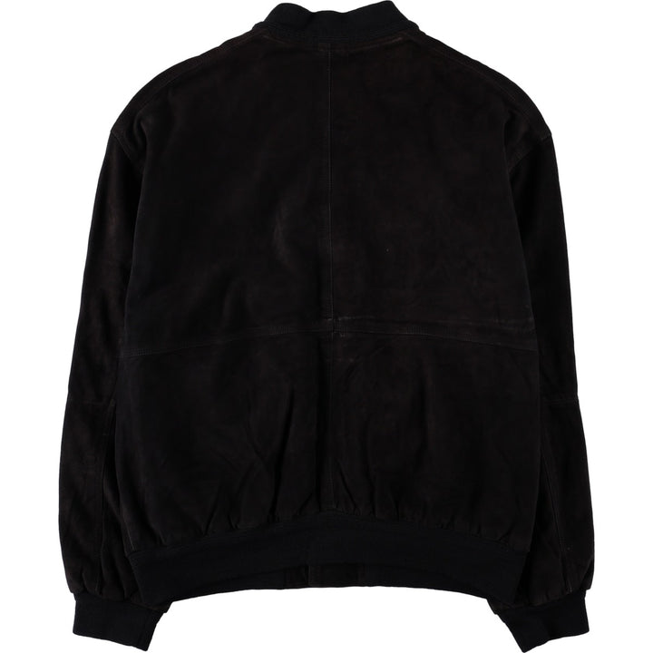 Mc Percy suede leather blouson, men's size L (approx.) Genuine Leather Suede Leather black type Vintage Second Hand