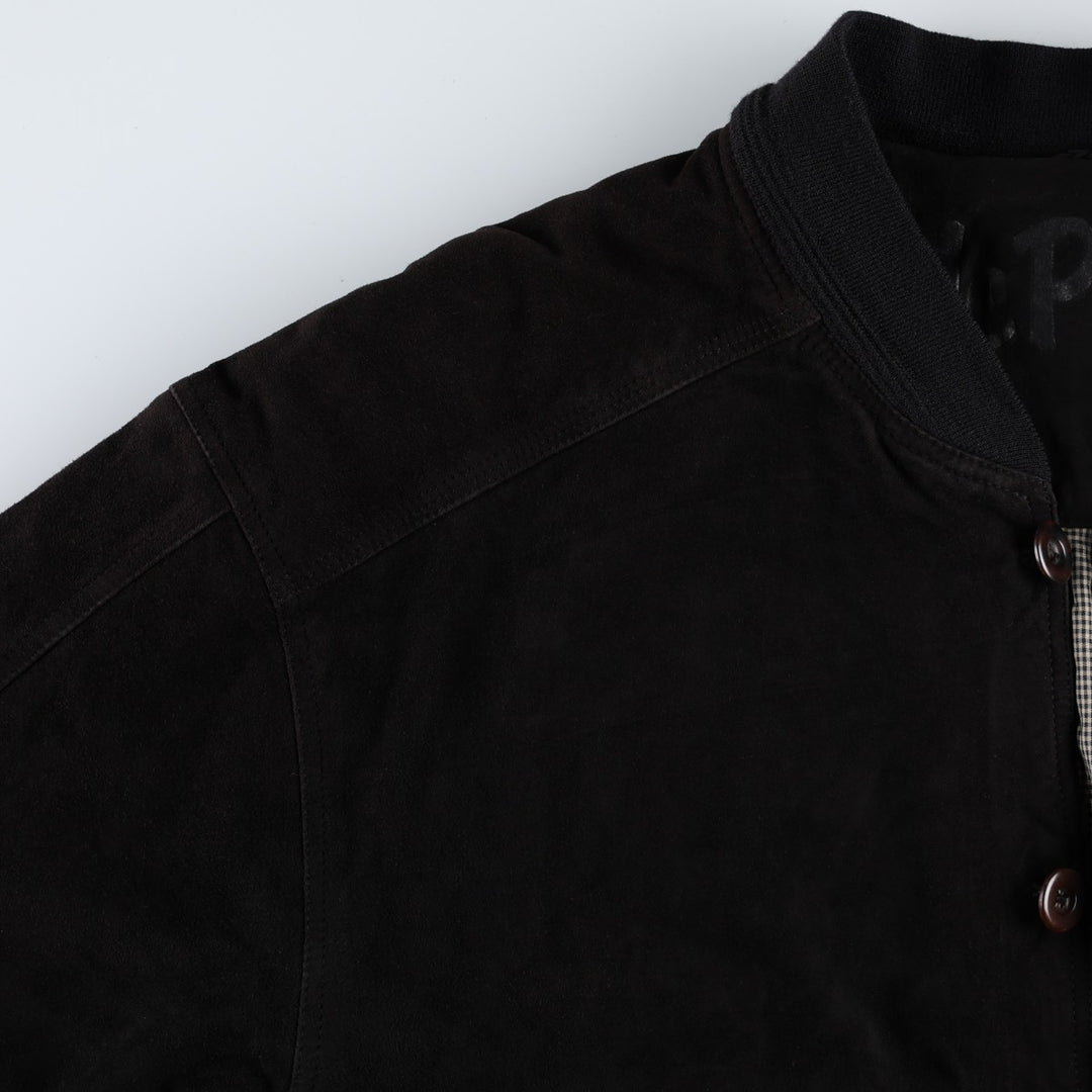 Mc Percy suede leather blouson, men's size L (approx.) Genuine Leather Suede Leather black type Vintage Second Hand