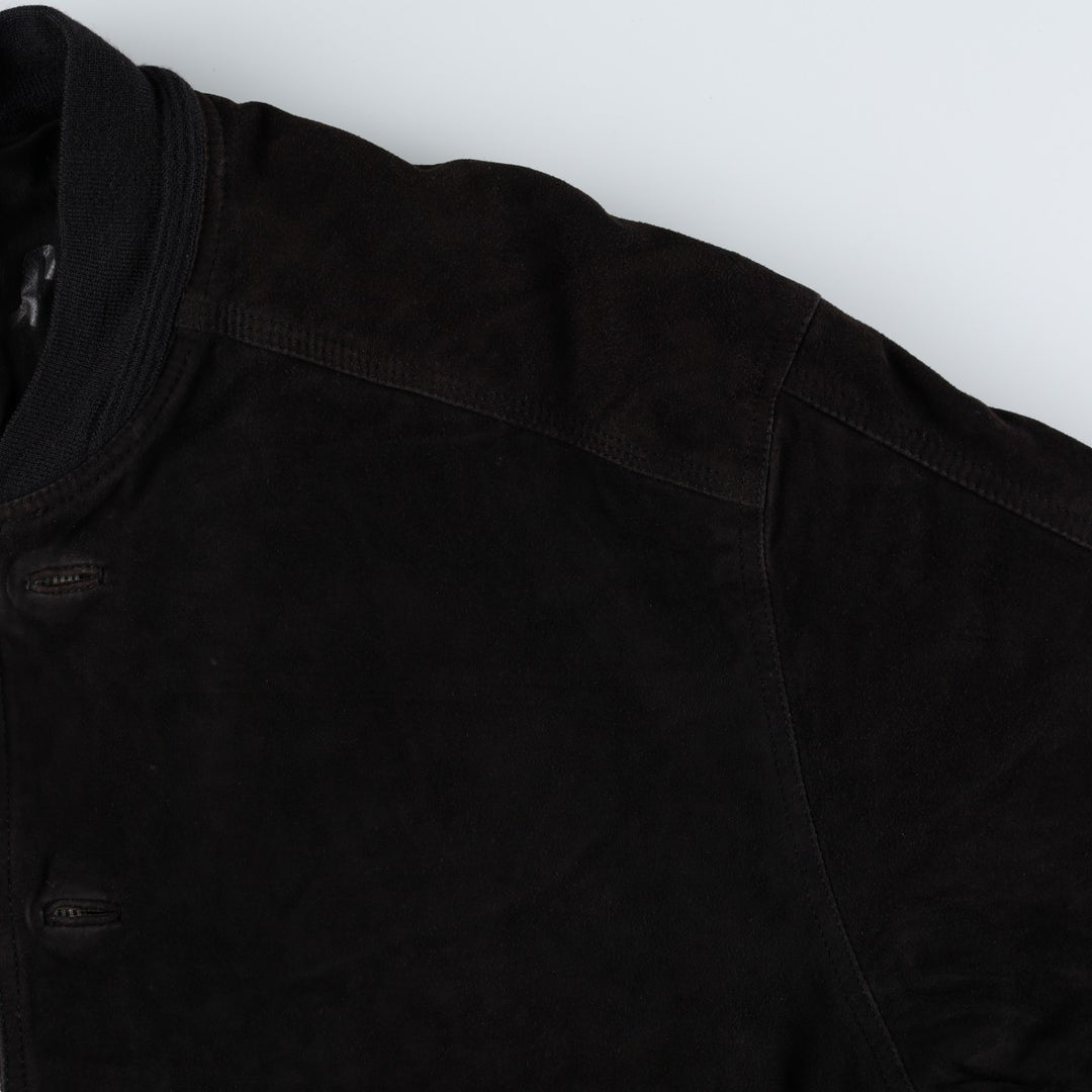 Mc Percy suede leather blouson, men's size L (approx.) Genuine Leather Suede Leather black type Vintage Second Hand