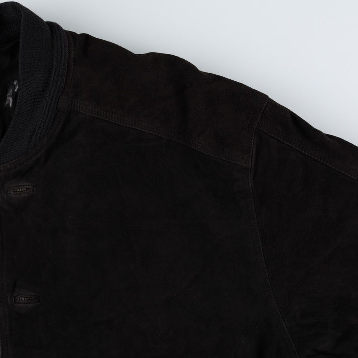 Mc Percy suede leather blouson, men's size L (approx.) Genuine Leather Suede Leather black type Vintage Second Hand