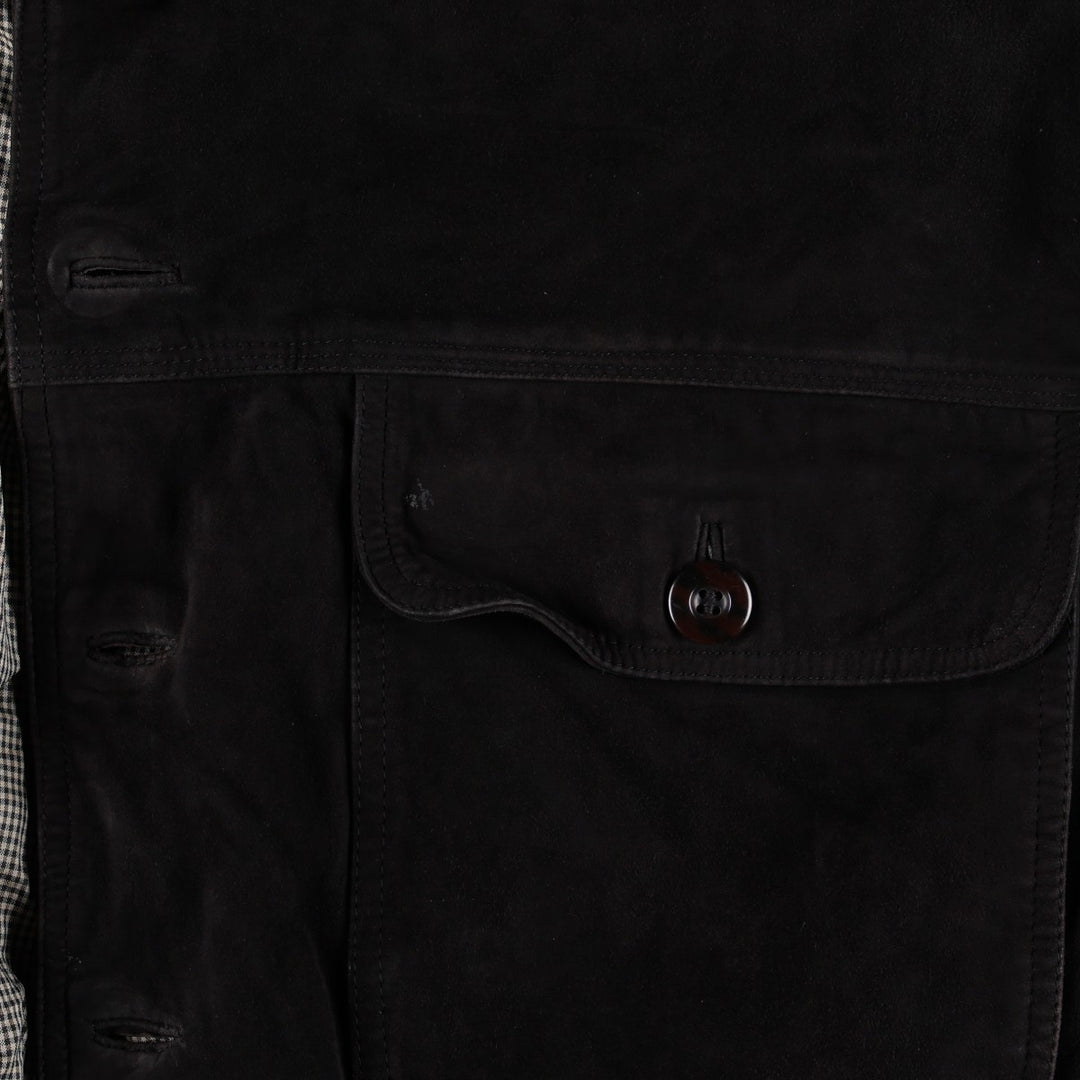 Mc Percy suede leather blouson, men's size L (approx.) Genuine Leather Suede Leather black type Vintage Second Hand