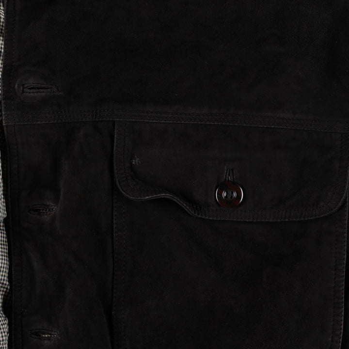 Mc Percy suede leather blouson, men's size L (approx.) Genuine Leather Suede Leather black type Vintage Second Hand