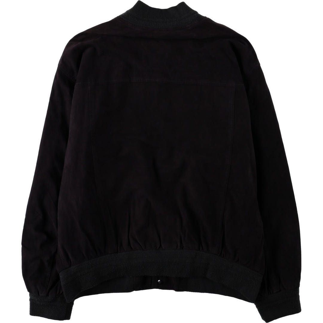 Balster Jacket, Suede Leather Blouson, Men's XL Genuine Leather Suede Leather black type Vintage Second Hand
