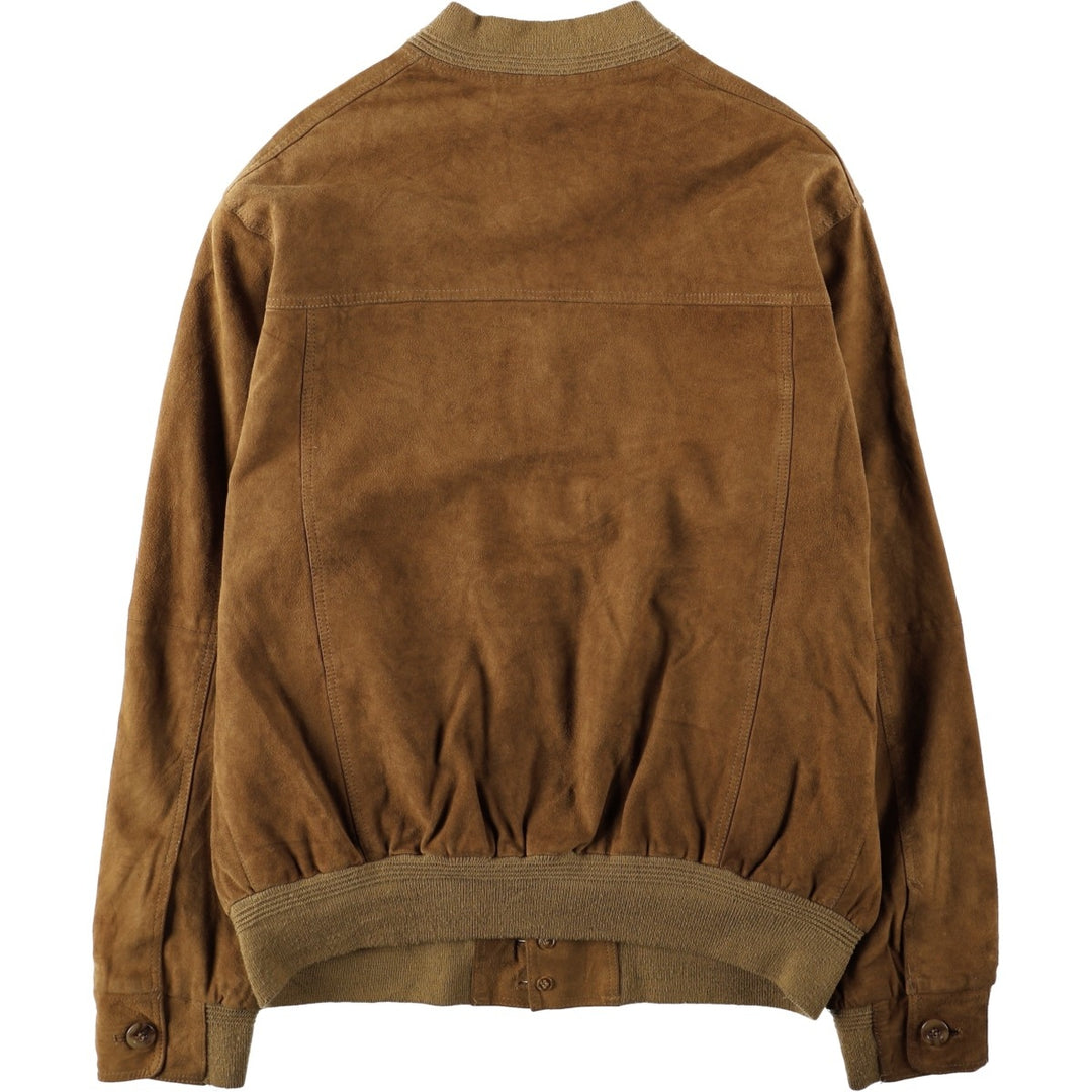 ebcompany Suede Leather Blouson, Men's Size XL (approx.) Genuine Leather Suede Leather Khaki type beige Vintage Second Hand