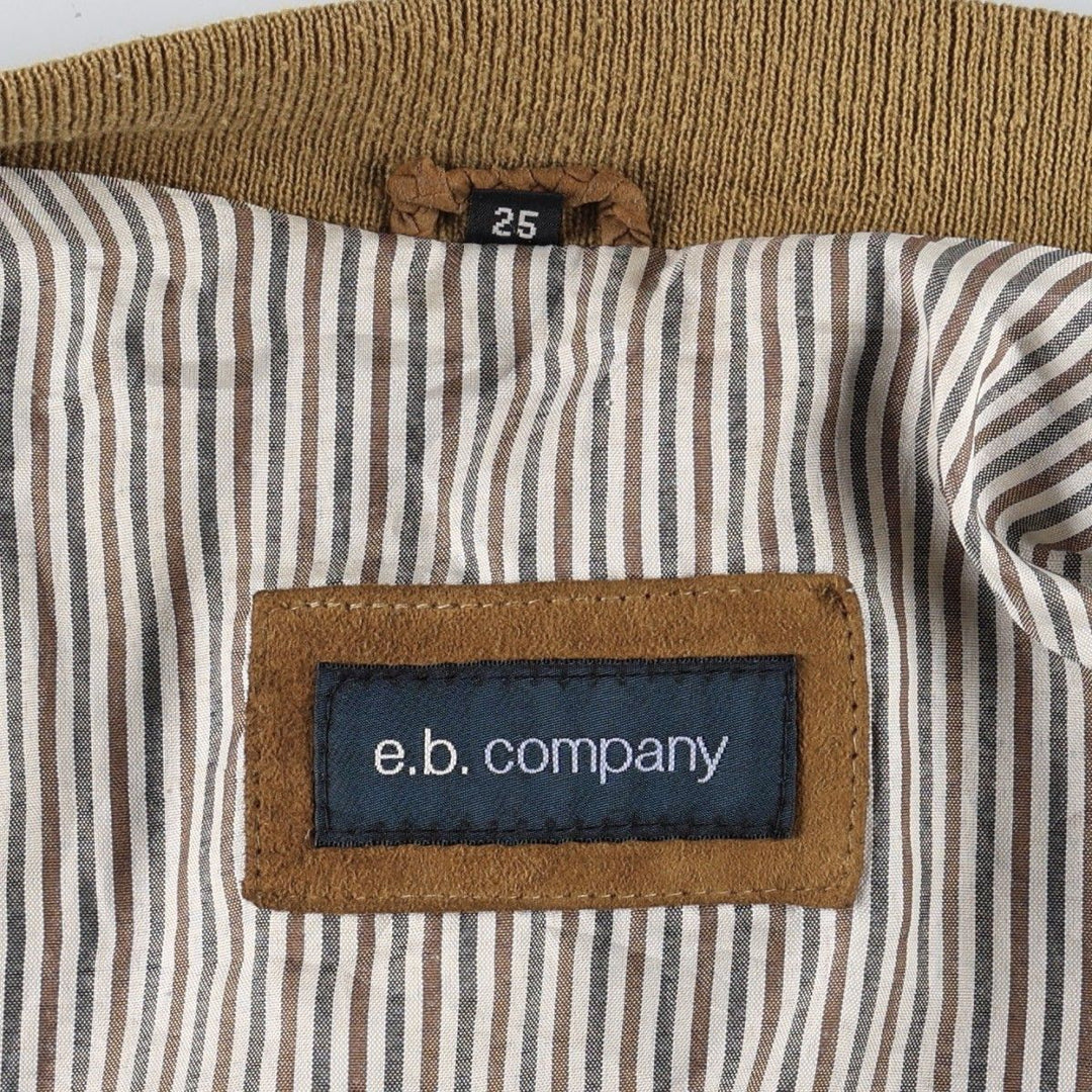 ebcompany Suede Leather Blouson, Men's Size XL (approx.) Genuine Leather Suede Leather Khaki type beige Vintage Second Hand