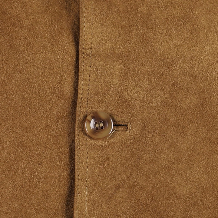 ebcompany Suede Leather Blouson, Men's Size XL (approx.) Genuine Leather Suede Leather Khaki type beige Vintage Second Hand