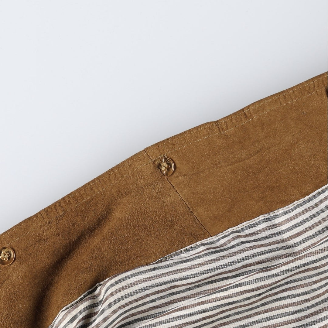 ebcompany Suede Leather Blouson, Men's Size XL (approx.) Genuine Leather Suede Leather Khaki type beige Vintage Second Hand
