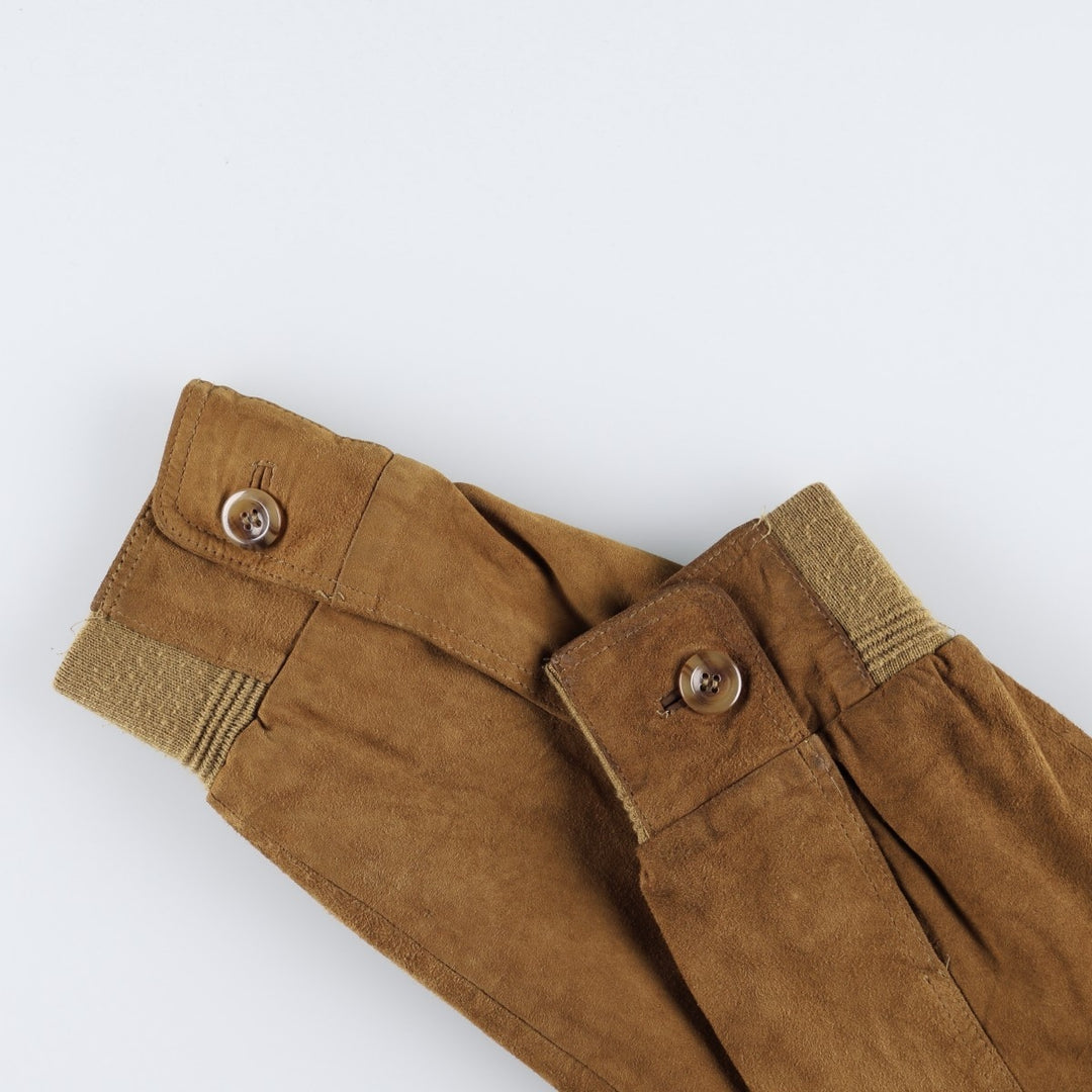 ebcompany Suede Leather Blouson, Men's Size XL (approx.) Genuine Leather Suede Leather Khaki type beige Vintage Second Hand
