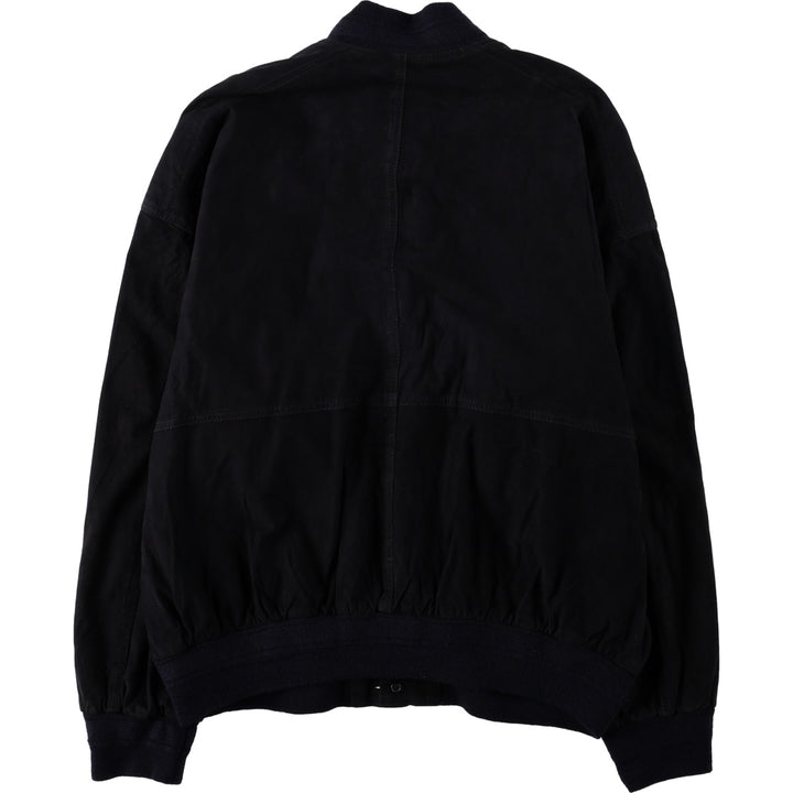 Balster Jacket, Suede Leather Blouson, Men's XL Genuine Leather Suede Leather black type Vintage Second Hand