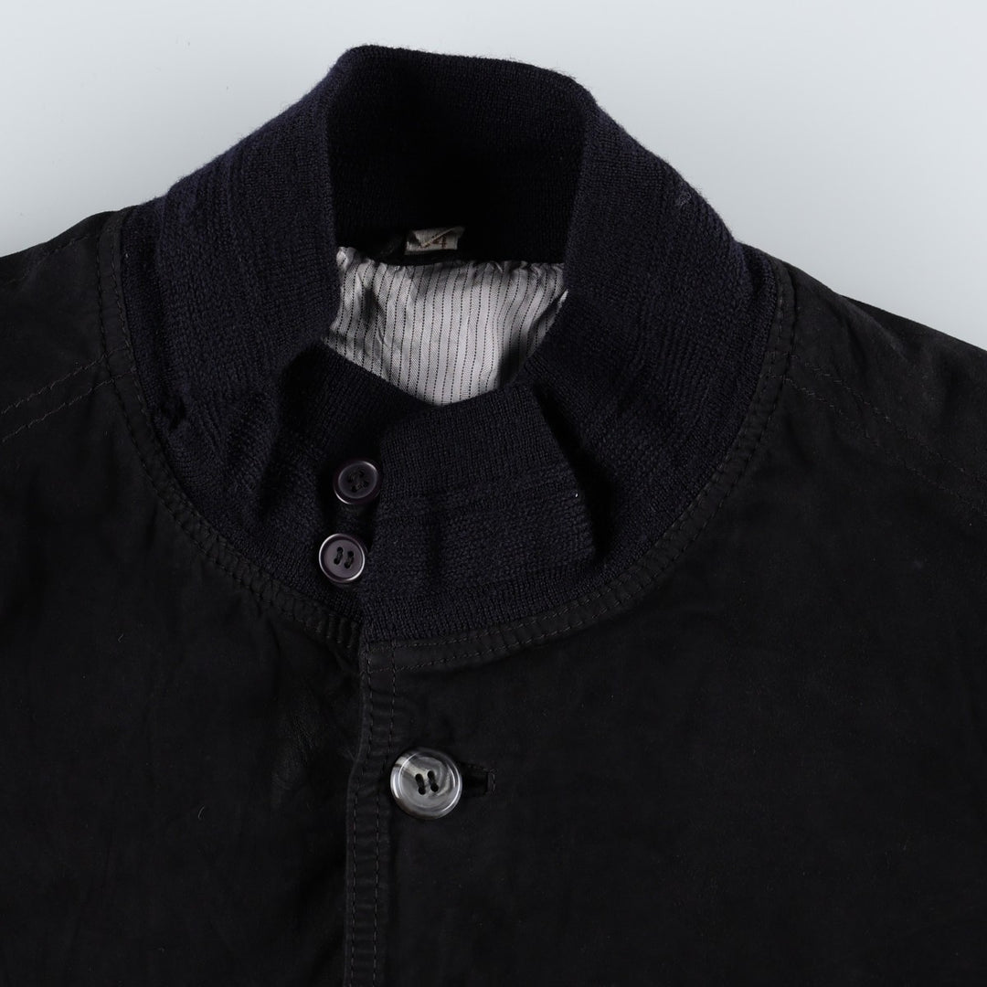 Balster Jacket, Suede Leather Blouson, Men's XL Genuine Leather Suede Leather black type Vintage Second Hand