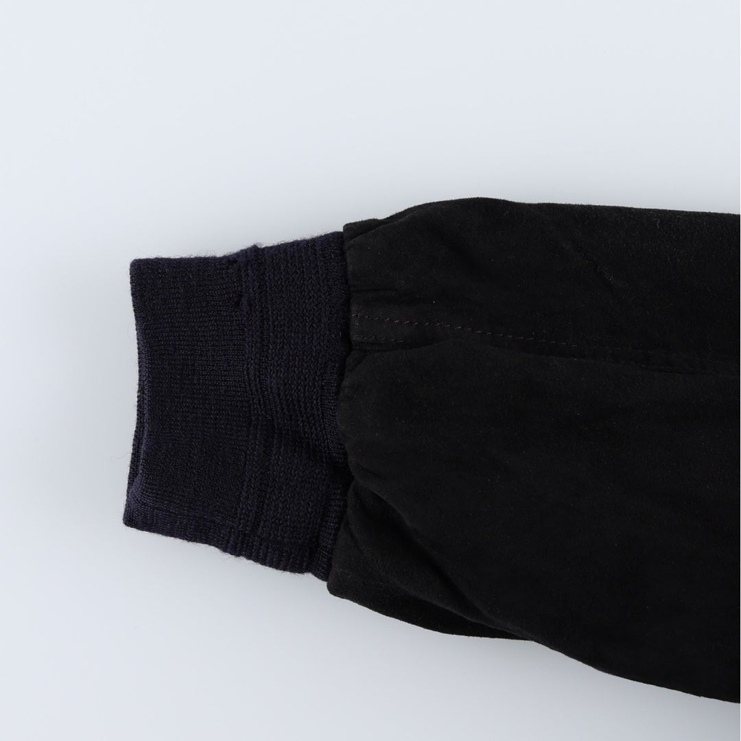 Balster Jacket, Suede Leather Blouson, Men's XL Genuine Leather Suede Leather black type Vintage Second Hand
