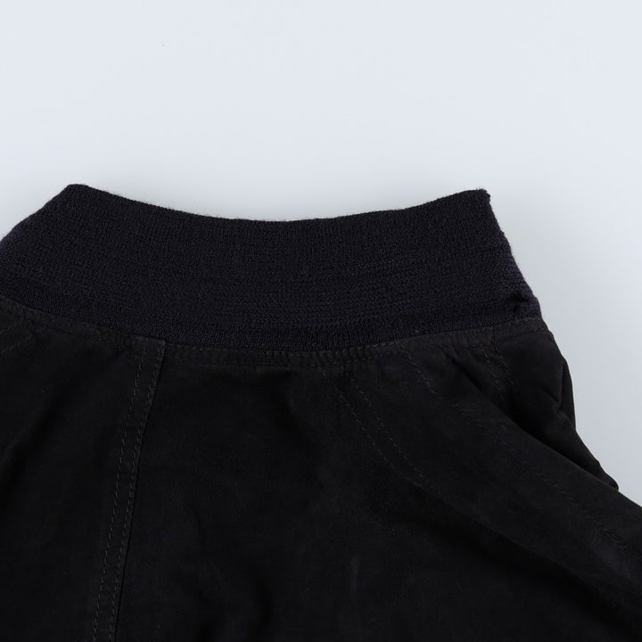 Balster Jacket, Suede Leather Blouson, Men's XL Genuine Leather Suede Leather black type Vintage Second Hand