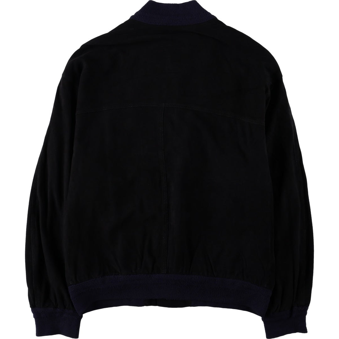 Balster Jacket, Suede Leather Blouson, Made in Italy, Men's XL Genuine Leather Suede Leather black type Vintage Second Hand