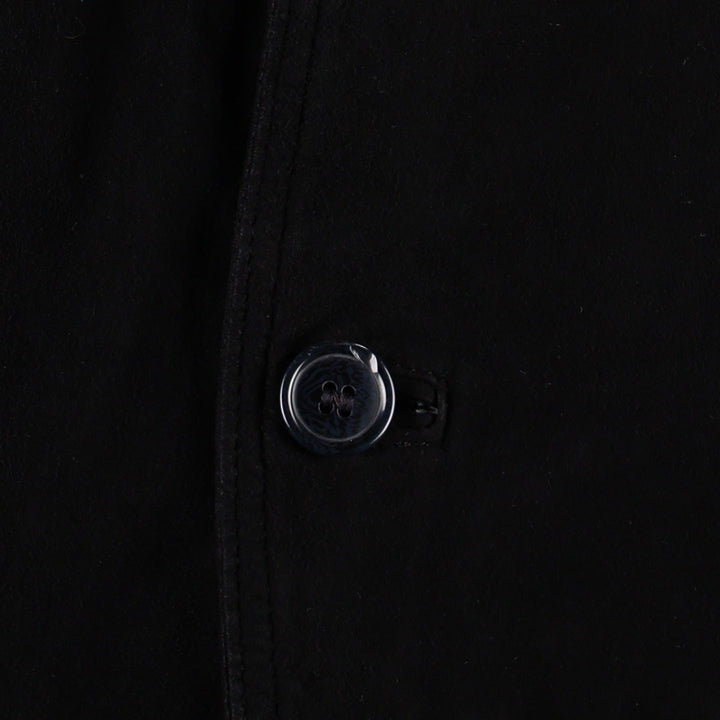 Balster Jacket, Suede Leather Blouson, Made in Italy, Men's XL Genuine Leather Suede Leather black type Vintage Second Hand