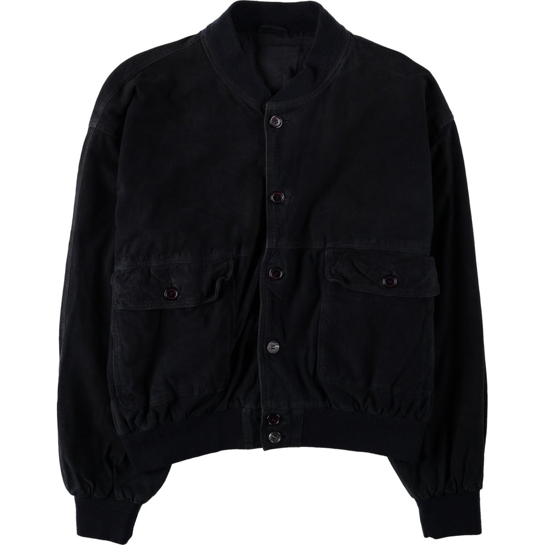 Suede leather blouson, men's size XXL Genuine Leather Suede Leather black type Vintage Second Hand