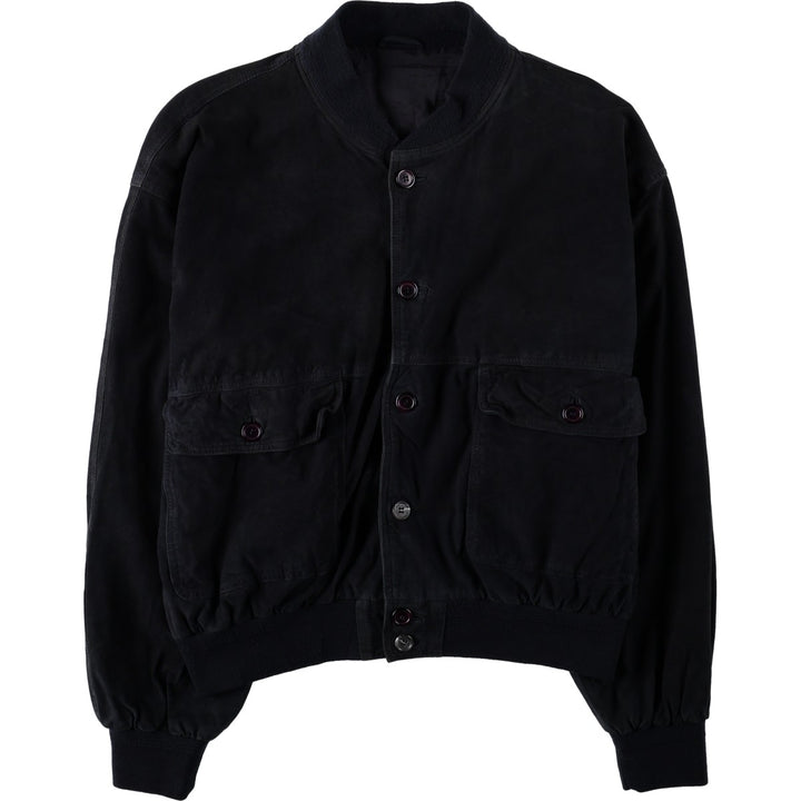 Suede leather blouson, men's size XXL Genuine Leather Suede Leather black type Vintage Second Hand