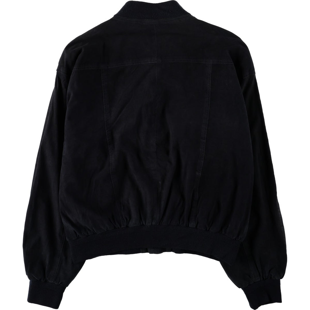 Suede leather blouson, men's size XXL Genuine Leather Suede Leather black type Vintage Second Hand