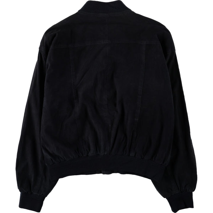 Suede leather blouson, men's size XXL Genuine Leather Suede Leather black type Vintage Second Hand