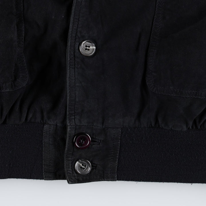 Suede leather blouson, men's size XXL Genuine Leather Suede Leather black type Vintage Second Hand