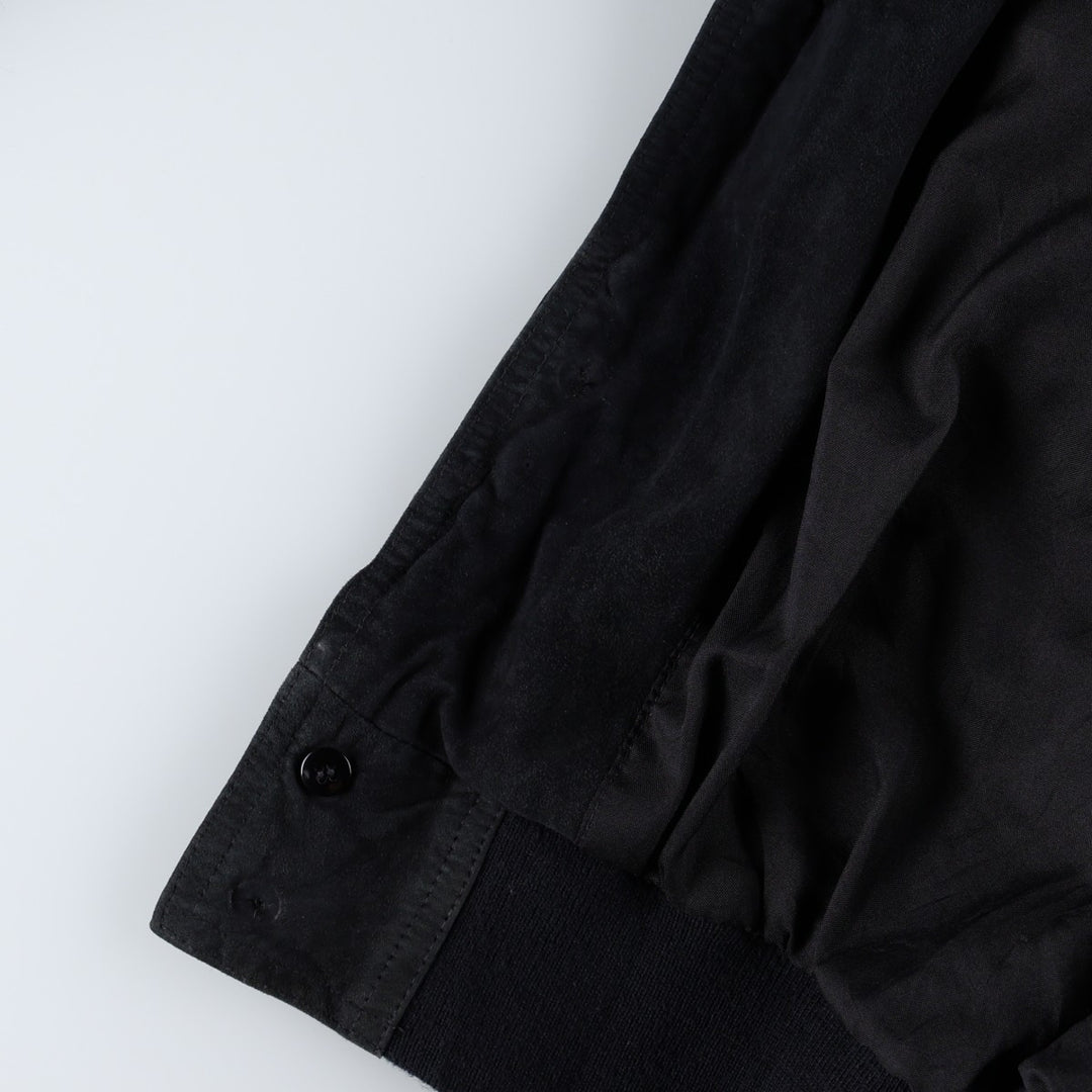 Suede leather blouson, men's size XXL Genuine Leather Suede Leather black type Vintage Second Hand