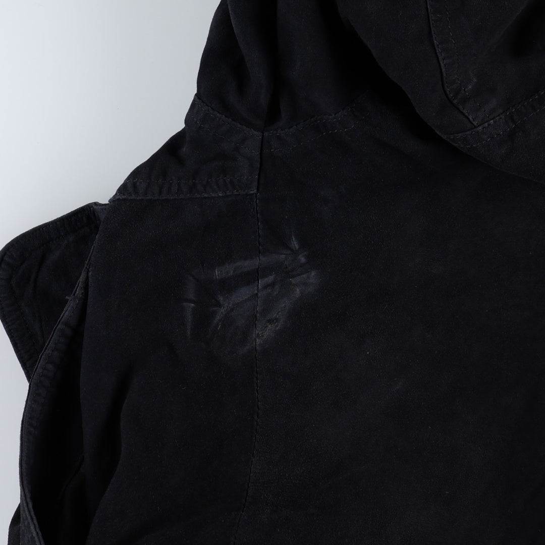 Suede leather blouson, men's size XXL Genuine Leather Suede Leather black type Vintage Second Hand
