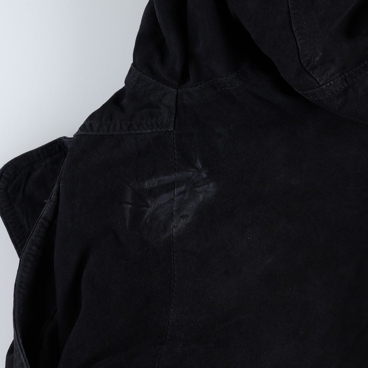 Suede leather blouson, men's size XXL Genuine Leather Suede Leather black type Vintage Second Hand