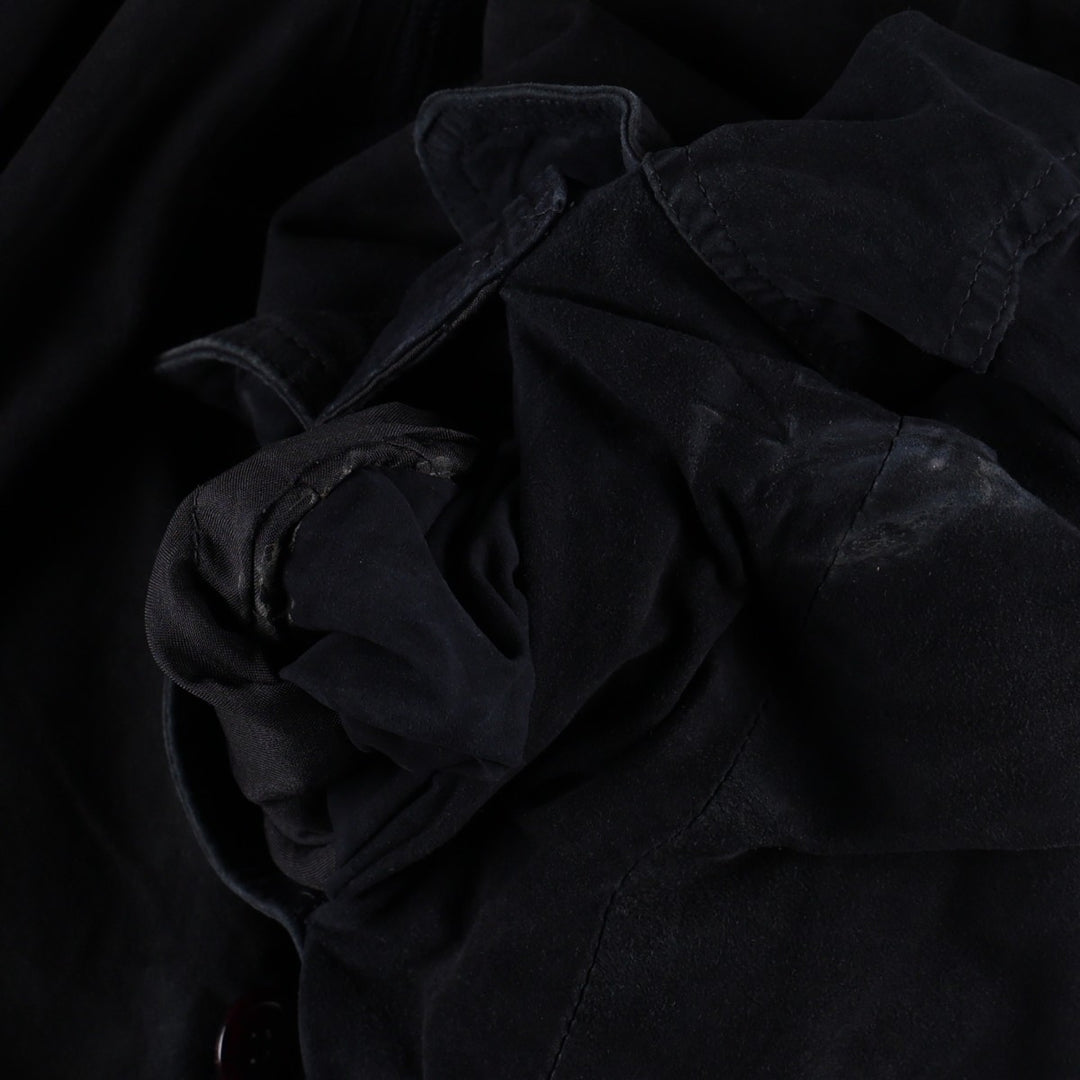 Suede leather blouson, men's size XXL Genuine Leather Suede Leather black type Vintage Second Hand