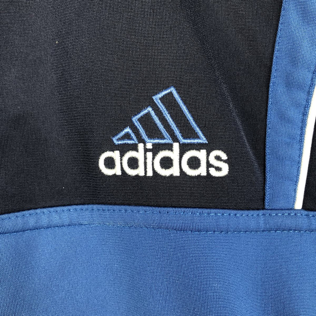00'S adidas jersey track jacket, men's XL size polyester blue type Vintage Second Hand