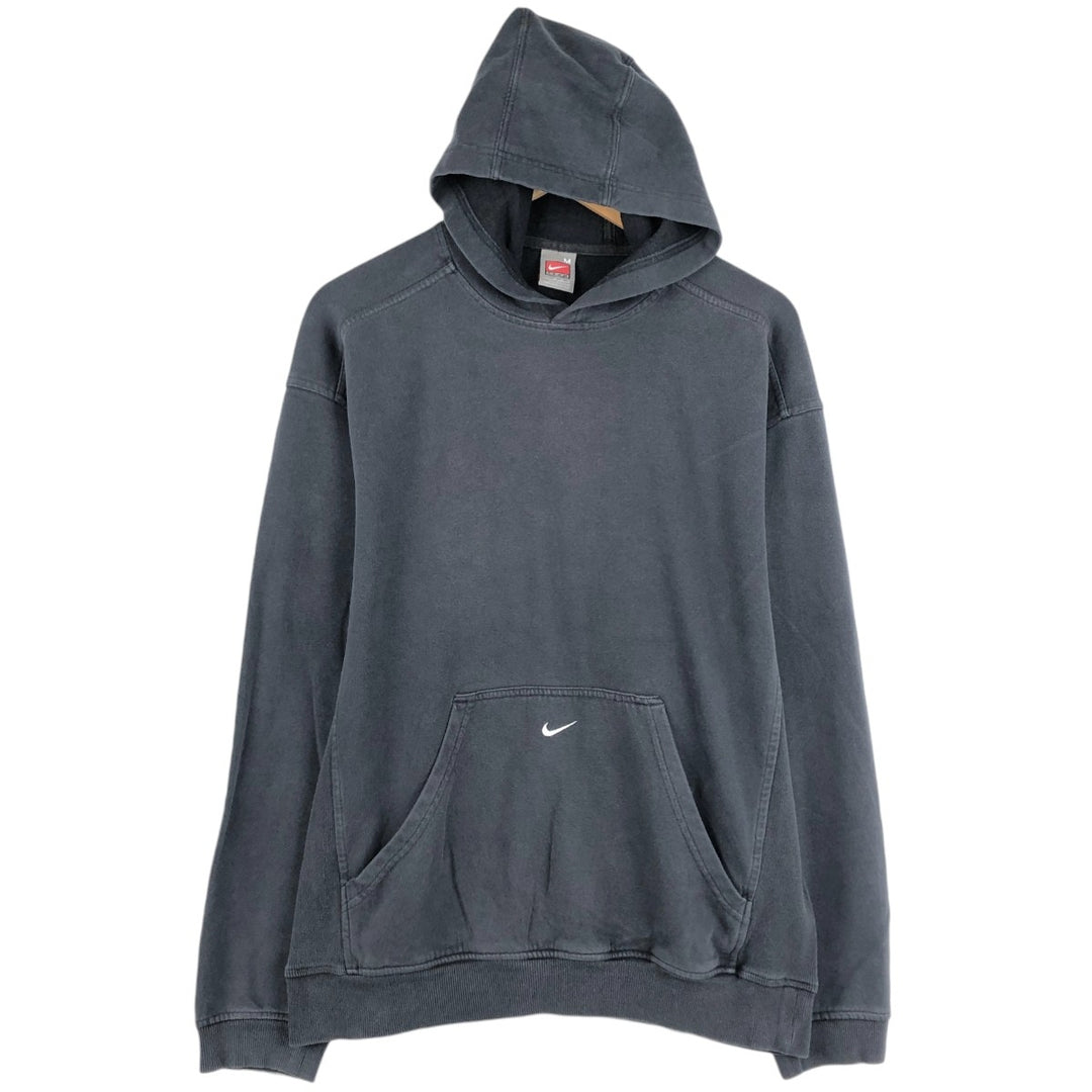 2000'S Nike Team Center Logo Sweatshirt Pullover Hoodie (Men's Size M) cotton black type Vintage Second Hand