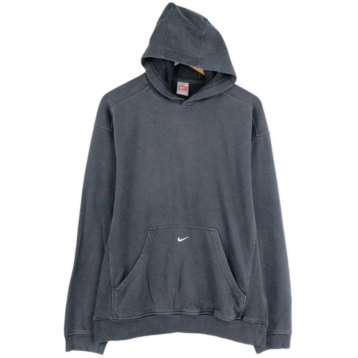 2000'S Nike Team Center Logo Sweatshirt Pullover Hoodie (Men's Size M) cotton black type Vintage Second Hand